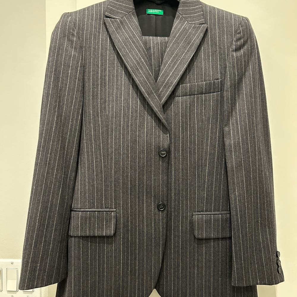 Gray pinstripe suit from Benetton. Bought about ten years ago